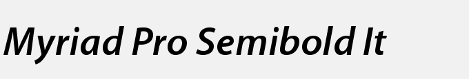 Myriad Pro Semibold Italic